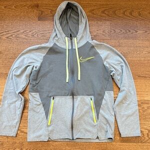 Nike Gray and Yellow Hoodie - size L